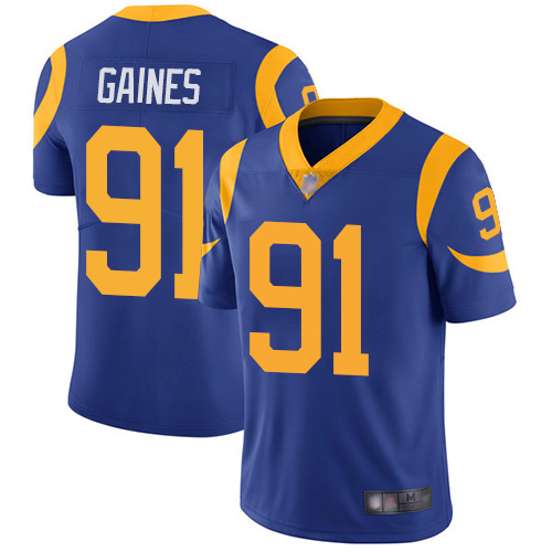 Los Angeles Rams Limited Royal Blue Men Greg Gaines Alternate Jersey NFL Football 91 Vapor Untouchable